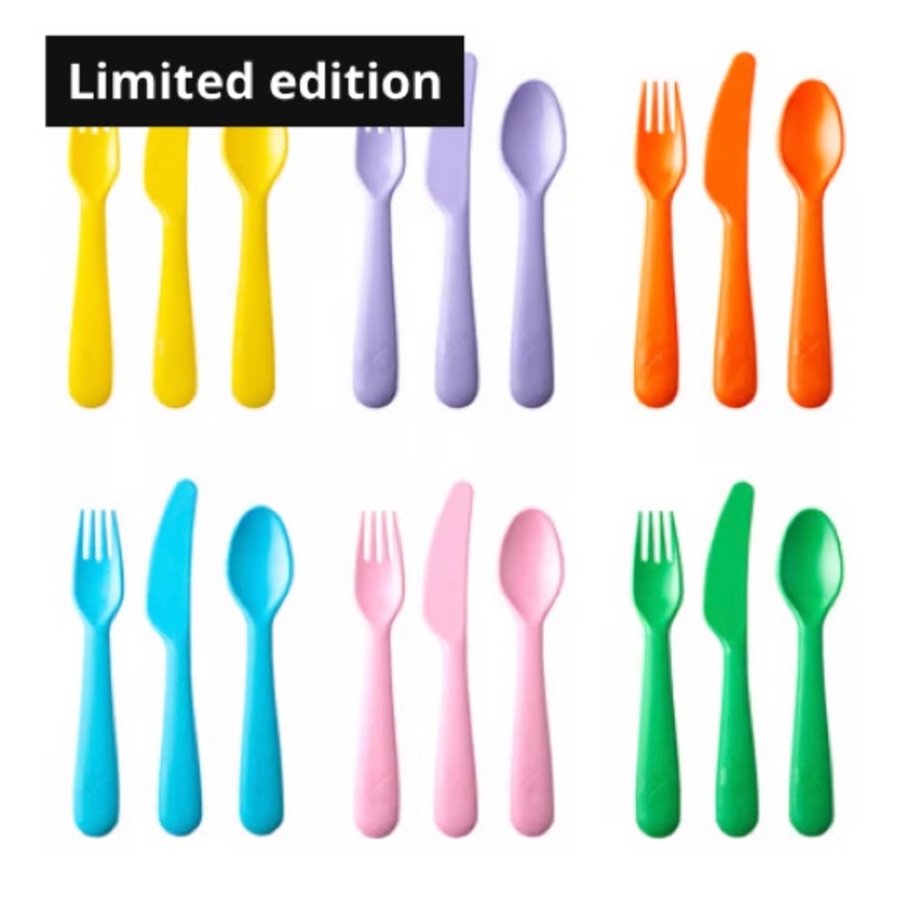 Assorted Color Plastic Cutlery Set - Multipack Party Utensils